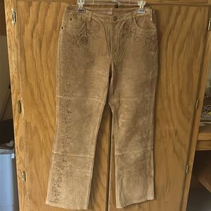 Genuine Leather light brown pants